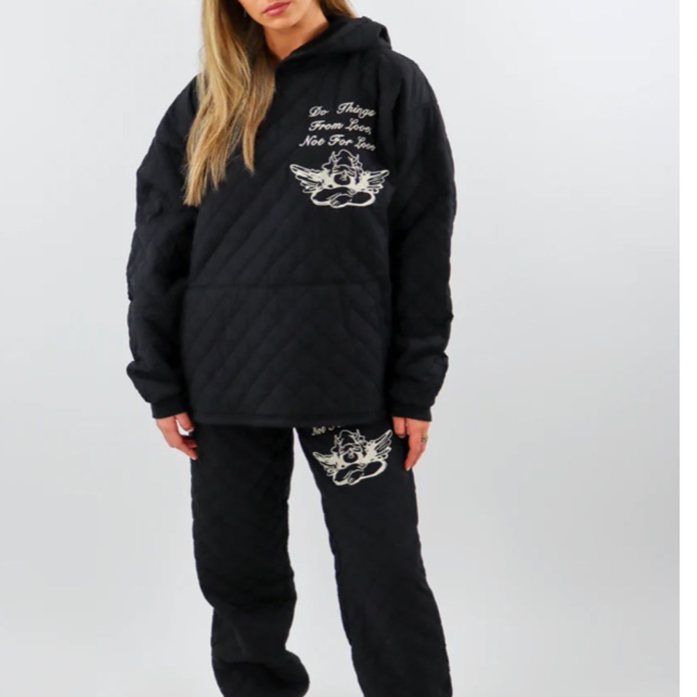 Boys lie quilted hoodie
